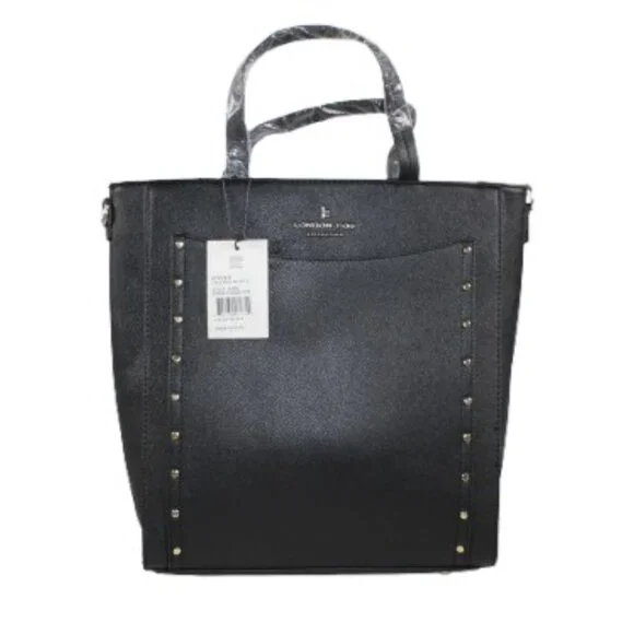London Fog Black Sophia Studded Tote Shoulder Bag - Picture 8 of 8